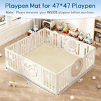 Baby Play Mat for Floor Nursery Rug Muscle Mat Area Rug Playroom Rug 47"x47" Playpen Mat Memory Foam 1.3" Thick Crawling Mat for Babies,Toddlers, Infants, Kids,Light Beige