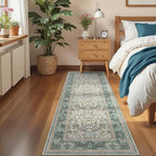 GarveeHome Runner Rugs 2x6 Kitchen Runner Rug Non Slip Washable Runners for Hallways, Boho Vintage Rugs with Rubber Backing Low-Pile Indoor Carpet for Entryway Bedroom Sage Green