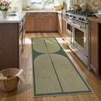 Lahome Enfys Modern Rainbow Easy Jute Entryway Runner Rug, Washable Carpet Runners for Hallway 6ft, Farmhouse Non Slip Stain Resistant Kitchen Mats for Floor Laundry Room Porch Bedroom, Dark Green