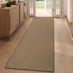 2x6 ft Kitchen Runner Rugs Mat Non Slip Woven Runners for Hallways Washable, Soft Long Entryway Laundry Hall Floor Runner Carpet for Indoor Backdoor Bedroom Living Room, Dark Brown/Coffee