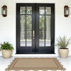 Modern Easy Jute 3x5 Outdoor Patio Rug, Washable Rugs for Entryway Farmhouse Non Slip Indoor Door Mat, Brown Throw Carpet for Entry Backyard Porch Decor