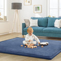 Baby Play Mat for Floor Nursery Rug Muscle Mat Area Rug Playroom Rug 74"x50" Playpen Mat Memory Foam 1.3" Thick Crawling Mat for Babies,Toddlers, Infants, Kids,Sapphire Blue