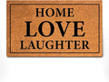 PLUS Haven Coconut Coir Home Entrance Door Mat – 17.5" x 30" | Home Love Laughter Heavy-Duty Doormat for Indoor & Outdoor Use | Durable & Eco-Friendly