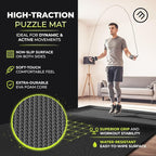 bemaxx Gym Mats Set - 18 pcs EVA Interlocking Foam Floor Tiles (12.6"x12.6"x0.4") 18sqft Protective Gym Flooring Sports Home Workout Exercise Mats Puzzle Garage Fitness Play-Room Pool Treadmill Bike