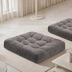 Meditation Floor Pillow 22×22 Inch 2 Pack Large Floor Cushions for Adults Square Tufted Corduroy Floor Pillows for Yoga Living Tatami Room Grey
