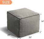 Pouf Ottoman Stuffed Modern Foam Filled Foot Rest Poufs for Living Room Chair Decorative 20 X 15 Inches Boho Relax Stool Floor Poufs Foot Rest for Living Room,Grey
