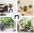 Wood 7.5" x 9.8" Plant Stand Indoor Outdoor, Wooden Single Floor Plant Pot Holder, Natural Plant Stand, Assembly Required (Excluding Potted Plants)