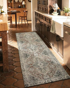 DEXI Kitchen Mats for Floor Cushioned, 23x86 Extra Large Long Runner Rug Non Slip, Waterproof Soft Comfort Standing Padded Anti Fatigue Decorative Cream Red
