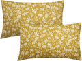 Yellow Pillow Covers 12x20 Set of 2 Vintage Floral Rustic Old Style Cute Flower Print Rectangle Decorative Outdoor Pillowcases Seasonal Farmhouse Throw Cushion Case Couch Sofa Bed Decor
