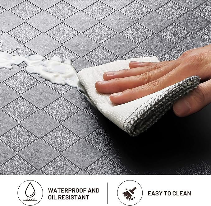 HappyTrends Anti-Fatigue Floor Mat - 4/5 Inch Thick, Waterproof Non-Slip, Heavy Duty Ergonomic Comfort Rug for Kitchen, Office, Sink, Laundry (17.3" x 39", Gray)