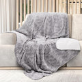 Mon Chateau 60" x 70" Fireside Mélange Throw Blanket, Contrast Stitching Soft Blanket for Queen-Size Bed, Couch, or Sofa, Cozy Home Decor and Stylish Living Room Comfort, Twilight Chevron