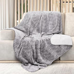 Mon Chateau 60" x 70" Fireside Mélange Throw Blanket, Contrast Stitching Soft Blanket for Queen-Size Bed, Couch, or Sofa, Cozy Home Decor and Stylish Living Room Comfort, Twilight Chevron