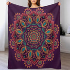 Mandala Throw Blanket Indian Hippie Bohemian Art Floral Texture Pattern Blanket for Sofa Bed Couch Chair Or Dorm 40"x50"