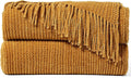 inhand Brown Throw Blanket for Couch Bed,Fall Home Decorative Soft Chunky Chenille Woven Blankets with Tassels,Lightweight Cozy Boho Farmhouse Warm Winter Gifts for Women,60"x80",Medium Thick