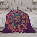 Mandala Throw Blanket Indian Hippie Bohemian Art Floral Texture Pattern Blanket for Sofa Bed Couch Chair Or Dorm 60"x80"
