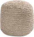 Anji Mountain Pouf Ottoman Foot Rest, Handmade Ottoman Pouf, Comfortable Foot Stool, Decorative Floor Seating for Living Room Decor, Bedroom & Home Décor Accent - Artisan Curl