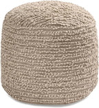 Anji Mountain Pouf Ottoman Foot Rest, Handmade Ottoman Pouf, Comfortable Foot Stool, Decorative Floor Seating for Living Room Decor, Bedroom & Home Décor Accent - Artisan Curl
