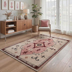 GENIMO Area Rug 2x3 Doormat, Machine Washable Low Pile Rugs, Small Retro Chenille Entryway Mat for Entrance, Hallway, Kitchen and Corridor, Blush