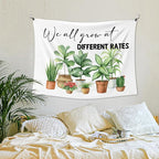 XLDLIOO Mental Health Plant Wall Tapestry, Inspirational Wall Tapestry Hanging for Classroom, We All Grow at Different Rates Tapestries Decor Art for Therapy Counselor Office 40x30in