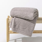 EverGrace Cable Jacquard Sherpa Fleece Throw Blanket for Couch, Super Soft Cozy Fuzzy Plush Blankets for All Seasons, Reversible Thick Warm Blanket for Bed, Sofa, Living Room, Silver Gray, 50" x 60"