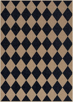 Lahome Colette Checkered Easy Jute Outdoor Rug, 5x7 Area Rugs for Living Room Nature Large Dining Room Carpet, Farmhouse Outdoor Patio Non Slip Diamond Carpet for Home Office Bedroom Backyard Deck