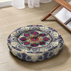 Mandala Meditation Cushion, Boho Meditation Mat, Meditation Pillows for Sitting on Floor, Cushions for Sitting in Home and Outdoor, Round Floor Pillows Cushion Seating for Yoga Accessories 22'' X 22''