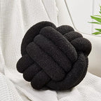 Uvvyui Knot Pillow Ball, Soft Home Decorative Pillows, Round Throw Pillow, Handmade Knotted Plush Pillow, Round Boucle Pillow Cushion (14 Inches Black)