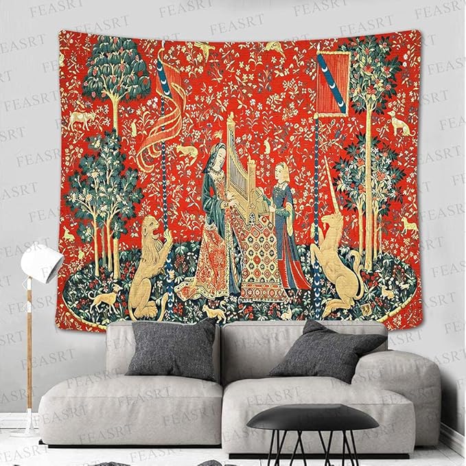 FEASRT Animal Tapestry European Royal Princess Tapestrys Medieval Bohemian Mandala Tapestry, 60x51 Inches Soft Flannelette, for Bedroom Living Room Dorm