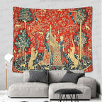 FEASRT Animal Tapestry European Royal Princess Tapestrys Medieval Bohemian Mandala Tapestry, 60x51 Inches Soft Flannelette, for Bedroom Living Room Dorm