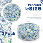 Outdoor Inflatable Ottoman Waterproof Pouf Ottoman with Handle D21 x H9, Water Repellent Portable Footstool for Patio Garden Camping or Home(Paisley)