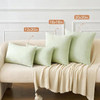 MIULEE Pack of 2 Spring Light Green Couch Throw Pillow Covers 12x20 Inch Soft Chenille Lumbar Pillow Covers for Sofa Living Room Solid Dyed Cases