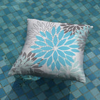DFXSZ Sky Blue Flower Pillow Covers 20x20 Inch Set of 2 White Gray Colored Throw Pillows Outdoor Waterproof Decor for Living Room Sofa Patio Funiture Garden Floral Polyester Pillow Covers 002M20