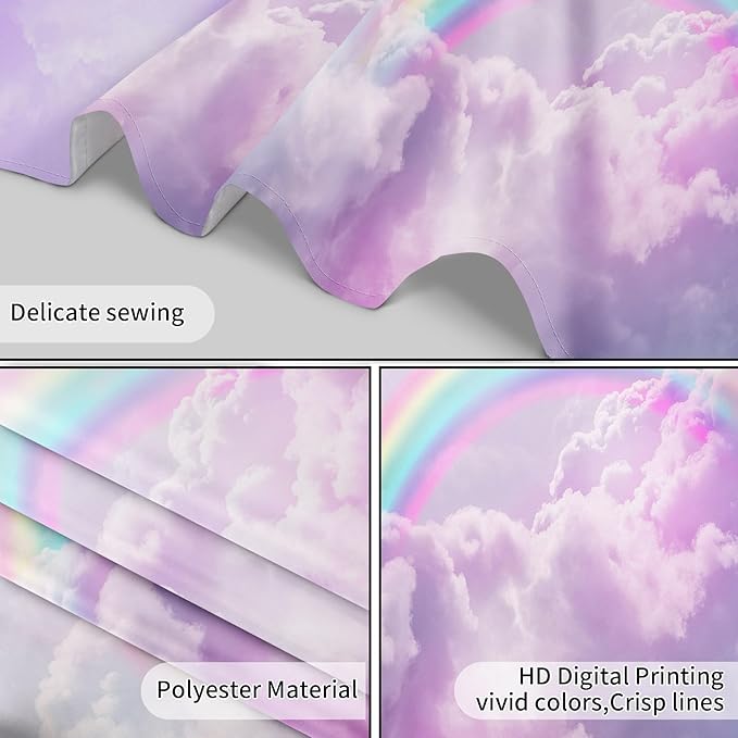 LB Pink Colorful Cloud Tapestry Wall Hanging Aesthetic Fantasy Rainbow Sky Natural Landscape Wall Tapestry for Girls Kids Bedroom Living Room Dorm 60x40 Inches