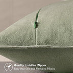 MIULEE Decorative Linen Pillow Covers 20x20 Inch Sage Green Boho Farmhouse Neutral Spring Couch Throw Pillows for Bed Pack of 2 Accent Modern Pillowcase Summer Sofa Livingroom Home Decor