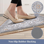 HEBE Anti Fatigue Kitchen Rug Sets 2 Piece Non Slip Kitchen Mats for Floor Cushioned Kitchen Rugs and Mats Waterproof Comfort Standing Mat Runner for Kitchen,Home Office,Sink,Laundry