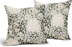 Olive Green Dahlia Throw Pillow Covers 16x16 Inch Rustic Geometric Flower Decorative Square Pillow Cases Beige Tan Gray Floral Cushion Covers Farmhouse Home Decor For Sofa Couch Outdoor Set of 2