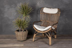 Kouboo Rattan Kobo Indoor Outdoor Planter Basket with Plastic Pot Large 65 Gallon Soil Capacity