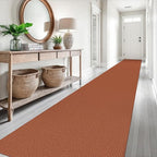 EARTHALL Runner Rug 3x18 Ft Washable Runners for Hallways Extra Long Woven Non Slip Entryway Runner Braided Kitchen Runner Indoor Outdoor Carpet Runners for Hotels, Officel, Stair, Rustic Orange/Tan