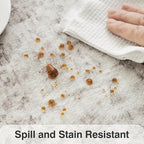 FMFUNCTEX 8ft Round Washable Area Rug Beige Vintage Neutral Distressed Large Non Slip Carpet for Living Room Bedroom Soft Low Pile Indoor Mat Retro Floral Throw Rug for Dining Kitchen Office Nursery