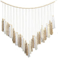 Luxbrand Macrame Wall Hanging Cream and Beige, Boho Bedroom décor, Large Tassel Bohemian Wall Décor for Living Room Girls Room Dorm Room Nursery Decoration Christmas Gift, 41" W x 32" H