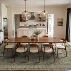 9x12 Area Rugs for Living Room Bedroom, Large Washable Rug, Vintage Floral Boho Rug, Non Slip & Low Pile Faux Wool Thin Carpet for Indoor Dining Room and Kids Room(Olive Brown 9x12ft)