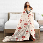 Mushroom Throw Blanket, Mushrooms Blankets, 320GSM Fluffy Cozy Soft Warm Plush Lightweight Decorative Blanket Gifts for Women Men Girls Boys Kids Baby (Mushrooms 2, 50"x40")