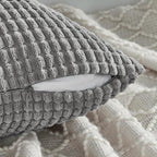 Topfinel 4 Packs Decorative 20x20 Inch Grey Throw Pillow Covers for Living Room Couch Bed, Rustic Modern Home Decor, Soft Corduroy Small Bulge Accent Square Cushion Case 50x50 cm(Light Grey)