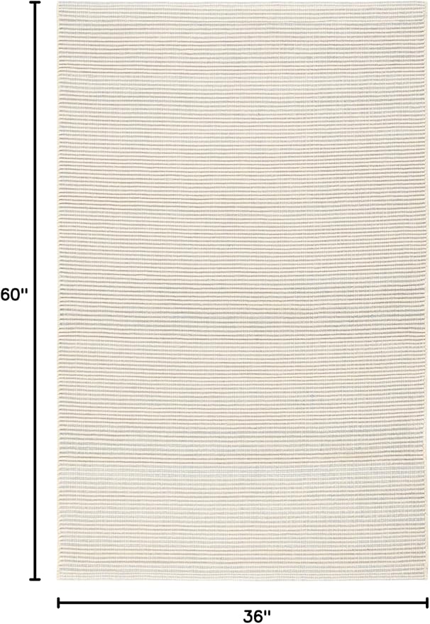 Dash and Albert Haverhill Cotton Area Rug - 3' x 5' French Blue Solid Handwoven Accent Rug - Durable, High Traffic Areas Hallway, Living Room, Stairs, Bedroom