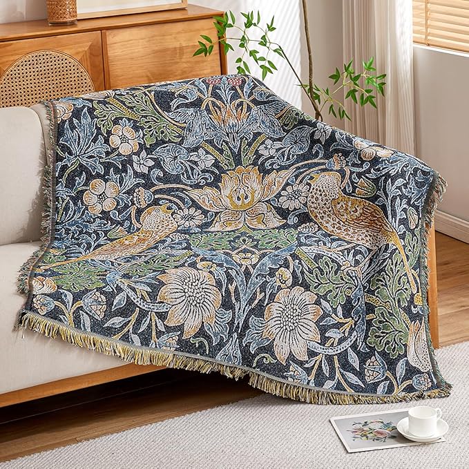 Erke Chair Recliner Cover Boho Throw Blanket Hippie Room Decor Wall Tapestry Outdoor Picnic Camping Rug Mattress Beach Towel Sofa Furniture Slipcover Bohemian 50”x70” The Bird and Strawberry