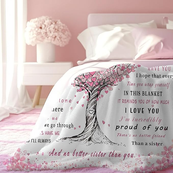 Aipon Sister Gifts Blanket, Sisters Birthday Gifts for Sister, to My Sister Blanket 50"x 60", Big Sister Gift for Sister Wedding Graduation, Sister Blankets from Sister Adult Best Sister Ever Gifts