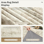 3x5 Rug, Small Area Rug for Kitchen, Entryway, Machine Washable Non-Slip Throw Rug, Vintage Carpet for Nursery Coffee Table Beige/Gray