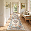 Area Rugs 2'6''x14' Runner Rug Non Slip Washable for Kitchen Hallway Bedroom Beside Laundry Room Bathroom Rug, Floor Carpet, Beige Navy Blue Orange Colorful