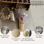 GYASVWU Straw Woven Hanging Basket, Rustic Flower Girl Baskets, Front Door Basket for Flowers,Wicker Flower Baskets for Home Decor, Wedding, Garden, Farmhouse, Gift