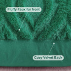 decorUhome Cozy Textured Throw Pillow Covers 12x20 Inch Set of 2, Soft Plush Faux Wool Green Accent Couch Pillow Covers for Modern Farmhouse Sofa Bed Living Room
